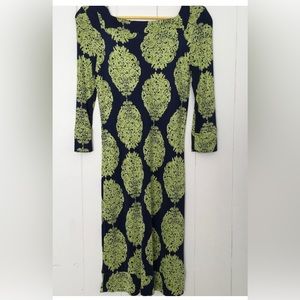 Lilly Pulitzer Gorgeous Fit Stretchy Silk Knit Jersey Dress Size 8